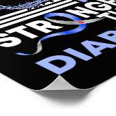 Geloof MIJN God is sterker dan diabetesbewustzijn Poster (Hoek)