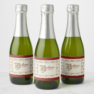 Geloof Mini Mousserende Wijn Label Sparkling Wijnetiket