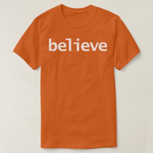 Geloof minimale typografie witte tekst t-shirt (Design voorkant)