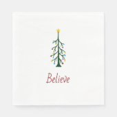 Geloof Modern Evergreen Tree kerstfeest Servet (Voorkant)