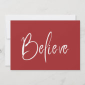 Geloof Modern Rood Vakantie Feestdagenkaart (Voorkant)