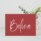 Geloof Modern Rood Vakantie Feestdagenkaart (Staand voorkant)