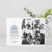 Geloof. Moderne kerst religieuze collage foto Feestdagenkaart (Staand voorkant)