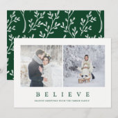 Geloof | Moderne, minimalistische twee foto Feestdagenkaart (Voorkant / Achterkant)