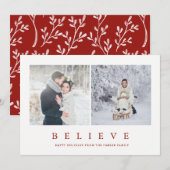 Geloof | Moderne, minimalistische twee foto Feestdagenkaart (Voorkant / Achterkant)