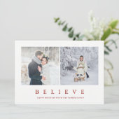 Geloof | Moderne, minimalistische twee foto Feestdagenkaart (Staand voorkant)