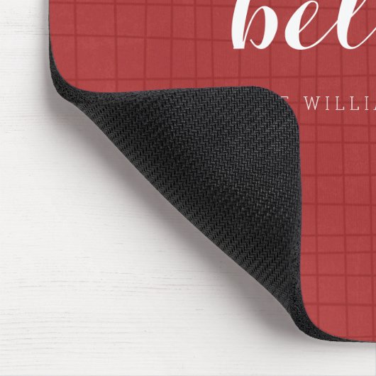 Geloof - Moderne prettige kerst rood Muismat (Hoek)