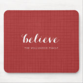 Geloof - Moderne prettige kerst rood Muismat (Voorkant)