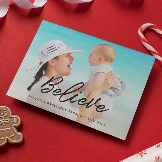 Geloof Moderne Typografie Foto Feestdagenkaart