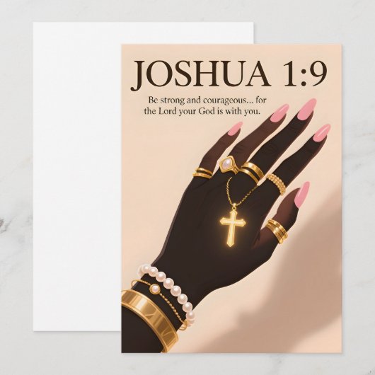 Geloof & Moed Jozua 1:9 Kerstkaart (Voorkant / Achterkant)