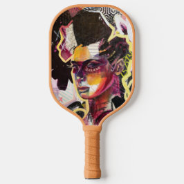 Geloof Monogram Initiaal Rode Bloemen Pickleball Paddle
