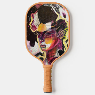 Geloof Monogram Initiaal Rode Bloemen Pickleball Paddle