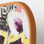 Geloof Monogram Initiaal Rode Bloemen Pickleball Paddle (Links Detail)