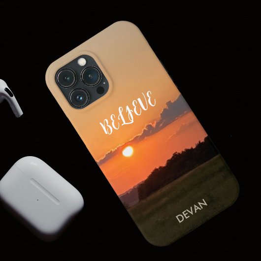 Geloof, mooie serene zonsondergang Case-Mate iPhone case