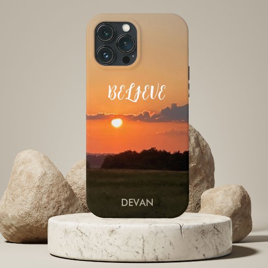 Geloof, mooie serene zonsondergang Case-Mate iPhone case