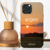 Geloof, mooie serene zonsondergang Case-Mate iPhone case