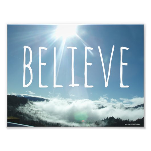 Geloof Motivatie Gezegde Foto Afdruk (Voorkant)