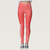 Geloof, motivatie tangerine gekleurde gym leggings (Voorkant)