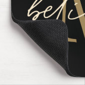 Geloof Motivatie zwart Initiaal monogram Muismat (Hoek)