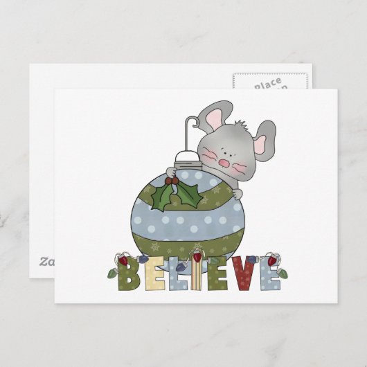 Geloof Mouse Ornament Kerst Feestdagen (Voorkant / Achterkant)