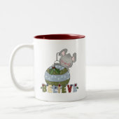 Geloof Mouse Ornament Kerst Feestdagen Tweekleurige Koffiemok (Links)