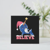 Geloof Narwal Kerst Sneeuw Fee Lichtjes Kaart (Staand voorkant)