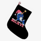 Geloof Narwhal-kerstsneeuwval met luchtlicht Grote Kerstsok (Voorkant (Hangend))