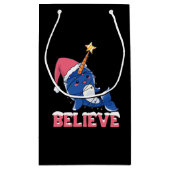 Geloof Narwhal-kerstsneeuwval met luchtlicht Klein Cadeauzakje (Achterkant)