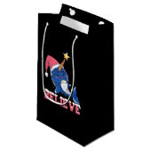 Geloof Narwhal-kerstsneeuwval met luchtlicht Klein Cadeauzakje (Voorkant Gekanteld)