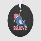 Geloof Narwhal-kerstsneeuwval met luchtlicht Ornament (voorkant)