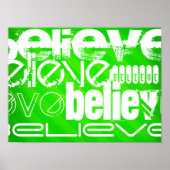 Geloof; Neon Green Stripes Poster (Voorkant)