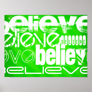 Geloof; Neon Green Stripes Poster
