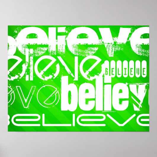 Geloof; Neon Green Stripes Poster (Voorkant)