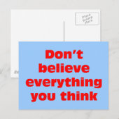 Geloof niet alles wat je denkt. briefkaart (Voorkant / Achterkant)
