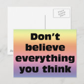 Geloof niet alles wat je denkt. briefkaart (Voorkant / Achterkant)
