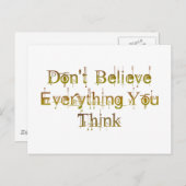 Geloof niet alles wat je denkt briefkaart (Voorkant / Achterkant)