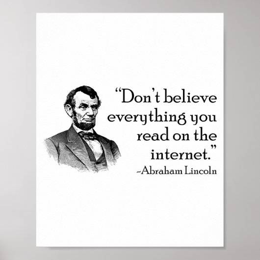 Geloof Niet Alles Wat Je Leest Op Internet  Poster (Voorkant)