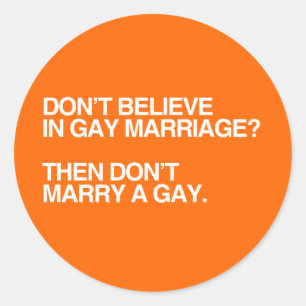 GELOOF NIET IN HOMOHUWELIJK TROUW NIET - PNG.NL RONDE STICKER