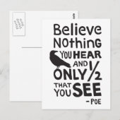 "Geloof niets wat je hoort..." Citaat per post Briefkaart (Voorkant / Achterkant)