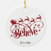 Geloof | Nog steeds Ringende kerst Keramisch Ornament (Achterkant)