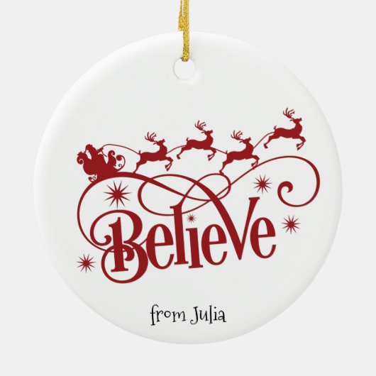 Geloof | Nog steeds Ringende kerst Keramisch Ornament (Achterkant)