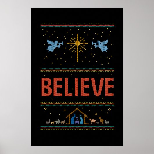 GELOOF Oke kerstkeuken Religieus Christelijk Poster (Voorkant)