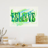 Geloof oliepastel Aquarelle Poster (Keuken)