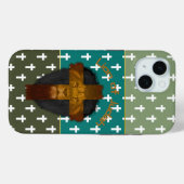 Geloof Olijfgroen Turquoise Kruis Leeuw van Juda Case-Mate iPhone Case (Achterkant (horizontaal))