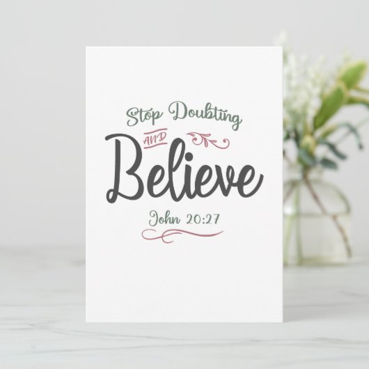 Geloof ontstoken - Stop met twijfelen en geloof de Bedankkaart (Staand voorkant)