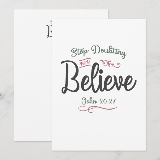 Geloof ontstoken - Stop met twijfelen en geloof de Bedankkaart (Voorkant / Achterkant)