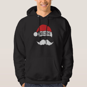 Geloof op Santa Hat Mustache Family Reunion Chri Hoodie