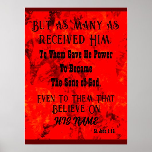 "Geloof op zijn naam" Poster (Voorkant)