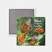 Geloof Oranje monoboogvlinder foto-inspiratie Magneet (Voorkant / Achterkant)