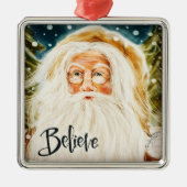 Geloof Oude Wereld Kerstman Inspirity Kerstmis Metalen Ornament (Voorkant)